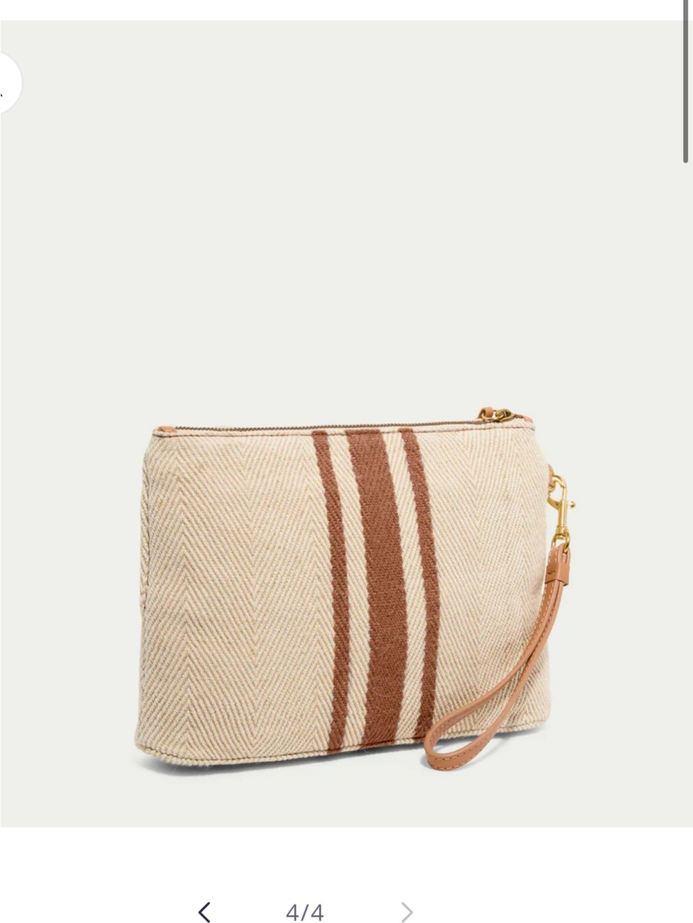 American Eagle Outfitters Beige Wristlet with Brown Stripe Detail - Picture 3 of 10